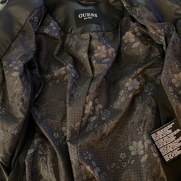 GUESS Faux Leather Jacket Sz M - Picture 14 of 14